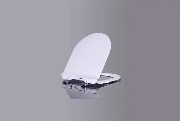 Toilet Seat with Quick Release and Soft Closing with Adjustable Hinge for Bathroom Accessories UF UREA Slim Square Shape Round