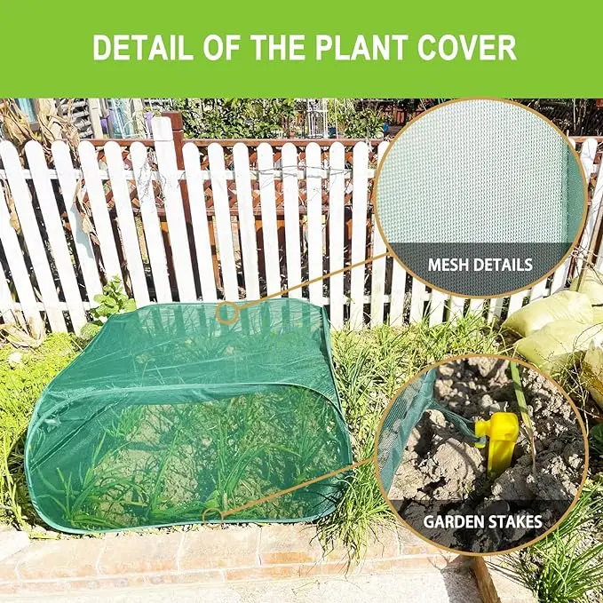 Mesh Plant Cover Windproof and Anti-UV Polyester Pop-up Screen Guard for Fruits Vegetables Seedlings Herbs