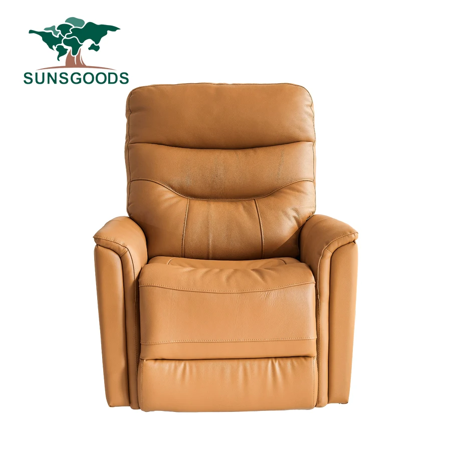 Manual or Electric Single Relax European Lazy Boy Modern Leisure Genuine leather Customized Color Reclining Chairs For Sale