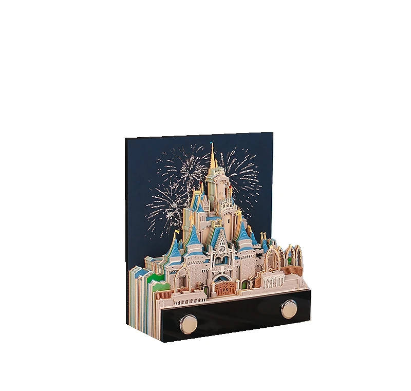 Индивидуальный креативный настольный календарь, 3D Бумажная скульптура, замок, записная книжка, строительная модель, блокнот, подарок на день рождения в 2023 году