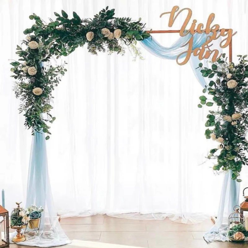 Custom Wholesale Gold White Square Metal Backdrop Flower Balloons Stand Frame Wedding Stage Event Decoration Wedding Arch