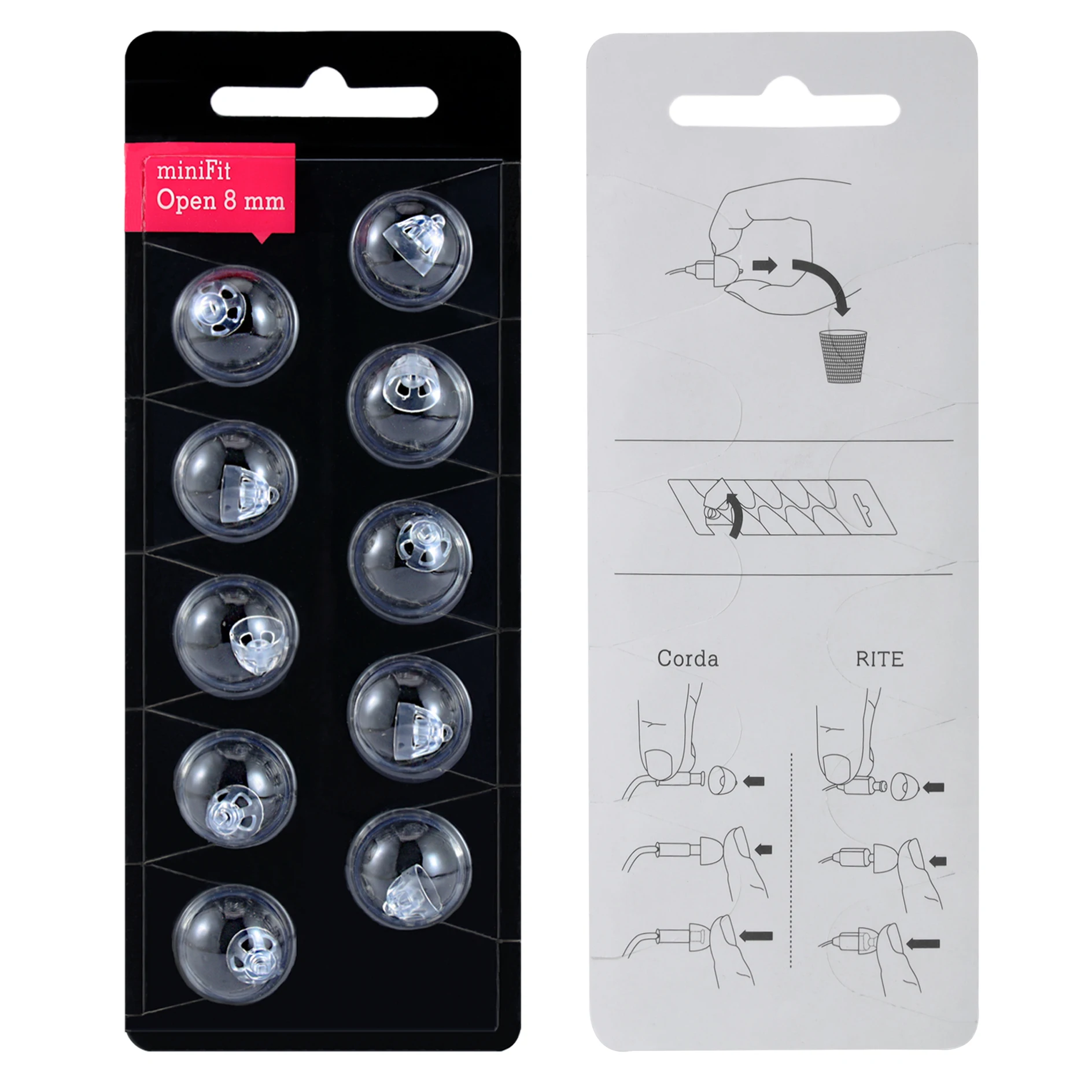 Made In China miniFit open domes Single Vent 8mm ear tips for hearing aids