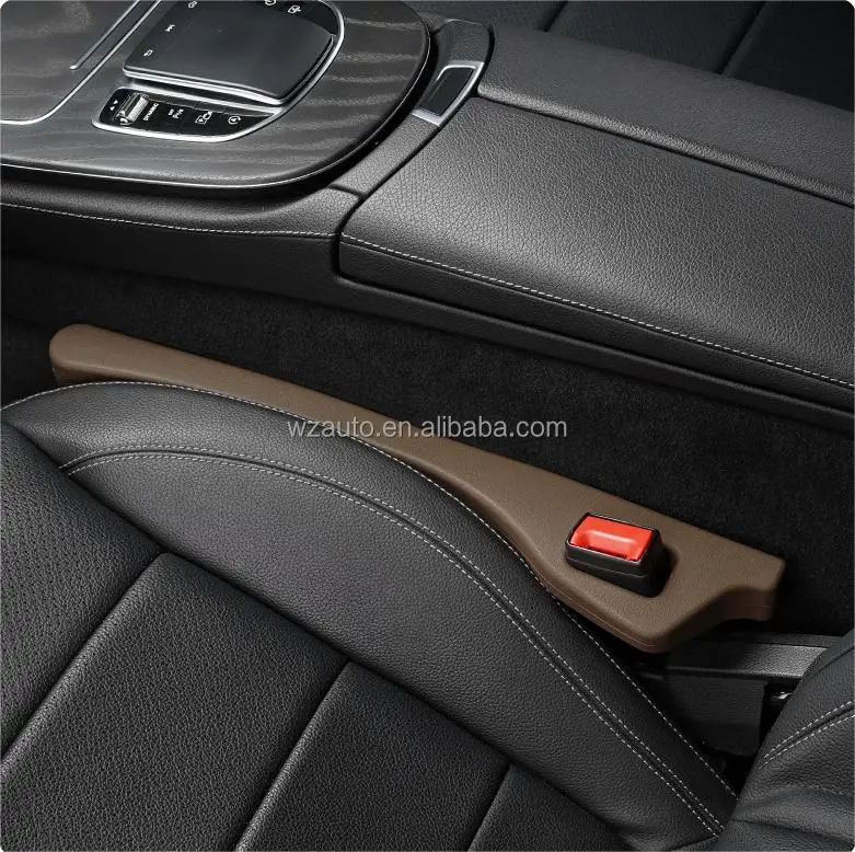 WZAUTO The Original Patented Car Seat Gap Filler (AS SEEN ON Shark Tank) Set of 2 and Slide Free Pad and Light