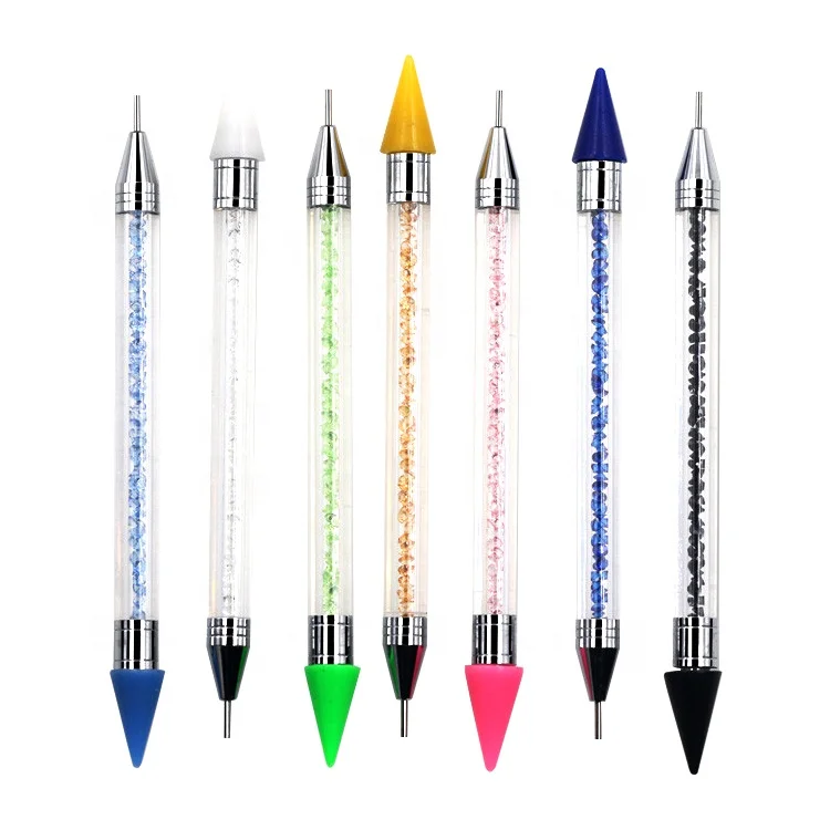 Top sale nail dotting gold rhinestone picker manicure tool nail art acrylic hand wax multifunction diamond nail dot