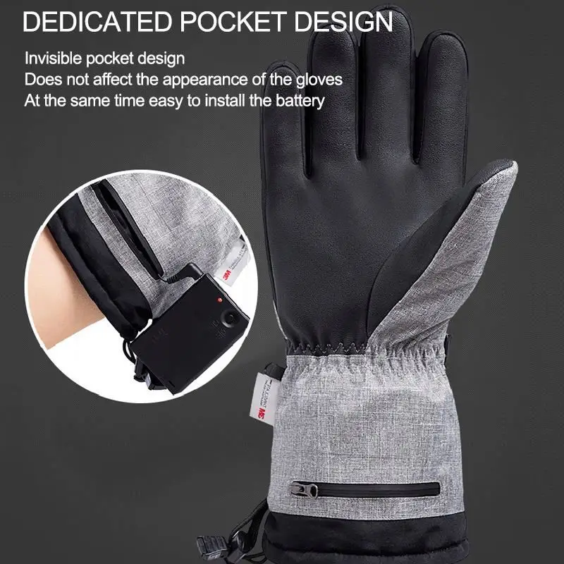 Winter Ski Motorcycle Fishing Rechargeable Battery Heating Gloves