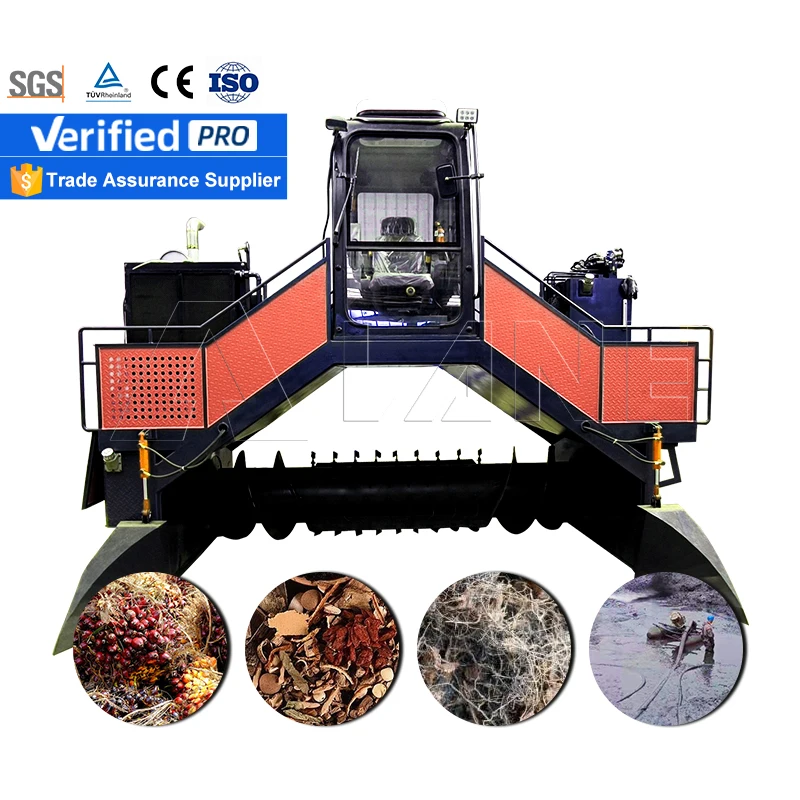 LANE Large Wine Lees Compost Mixer Waste Composting Machine Compost Fertilizer Production Line Soil Turner