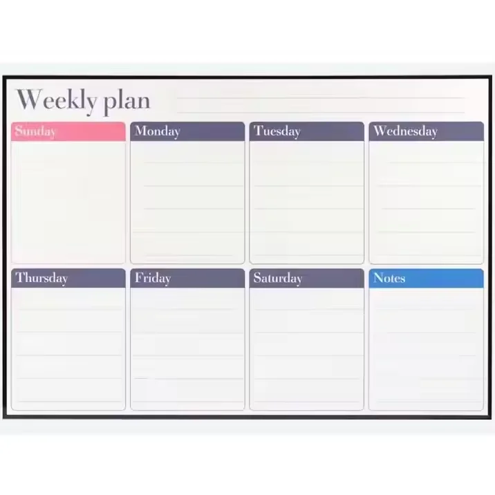 2025 wholesale price magnetic monthly calendars Weekly Calendar Board Custom Magnets Fridge Planner