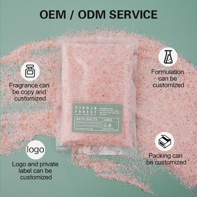 OEM Wholesale Private Label Herbal Crystal Vegan Natural Rose Lavender Organic Dead Sea Bath Salt with Flowers