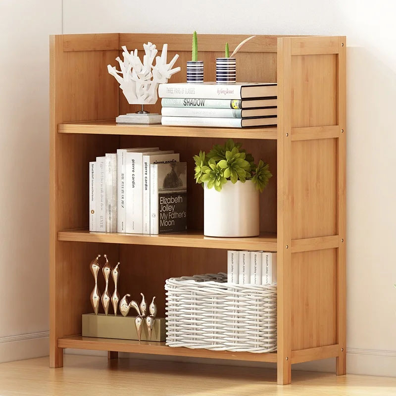 
Haichuan Wooden Bookcase Storage bamboo Bookshelf Free Standing book Shelves with Drawers 