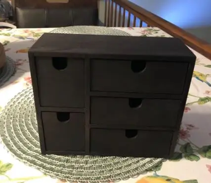 
Small Multi Purpose Desktop Organizer Caddy with 5 Drawers Storage Cabinet Sewing Box and DIY Storage box 