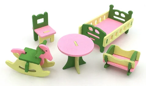 
Wholesale Bass Wood Doll House Furniture Small Toys For Kids Wooden Miniature Furniture 