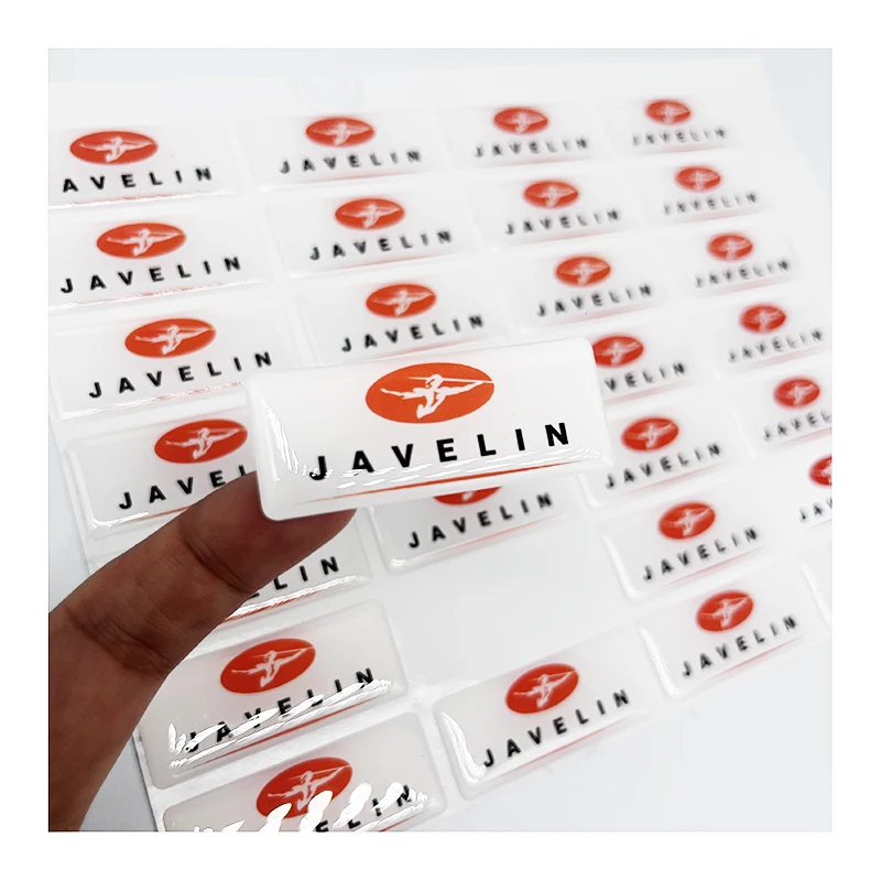 Wholesale Customized Adhesive Business Logo Printing Resin Crystal Stickers Brand Design Epoxy Stickers