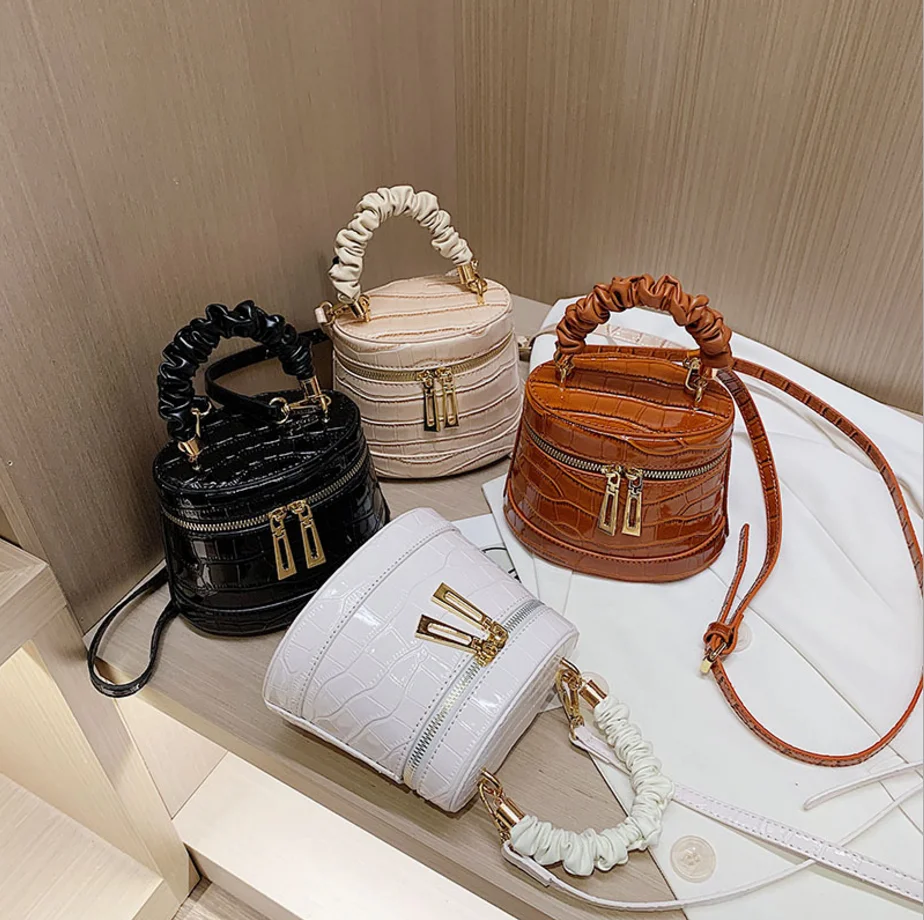 2020 Autumn Fashion Pu Leather New Handbag For Women Alligator Mini Cute Bucket Purse Girls