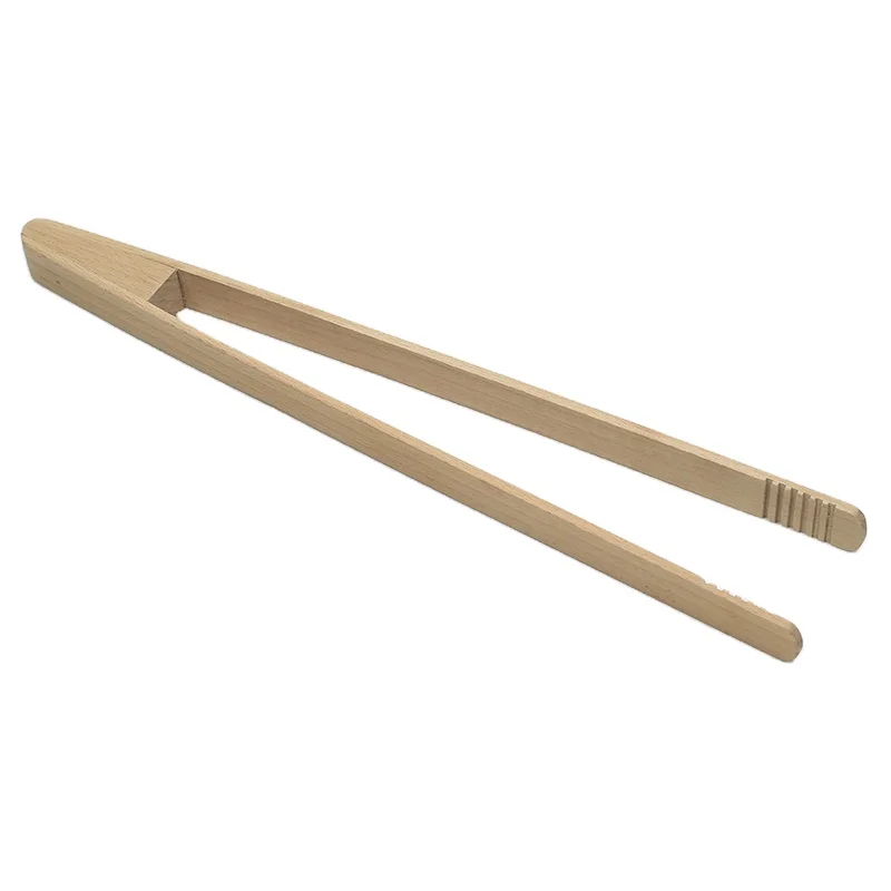 Factory Manufacturer Small barbeque depressor blade wooden tea tong bamboo bread custom wood handles for tongs