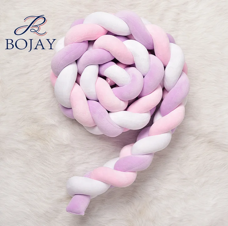 Decorative Baby Crib Bumper 2 Meters Long Best Sale Baby Knot Pillow for Baby Cradle Nursery