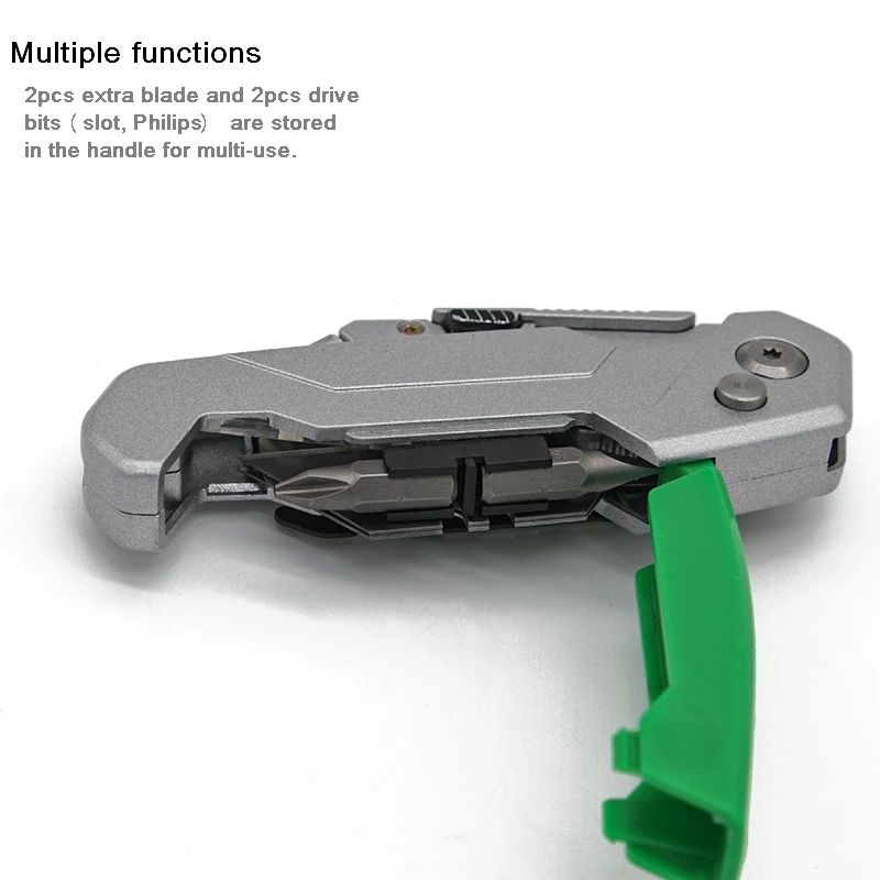 Outdoor Camping Folding Pocket Utility Knife Box Cutter Utility Knife heavy duty Zinc alloy ABS handle quick change blade