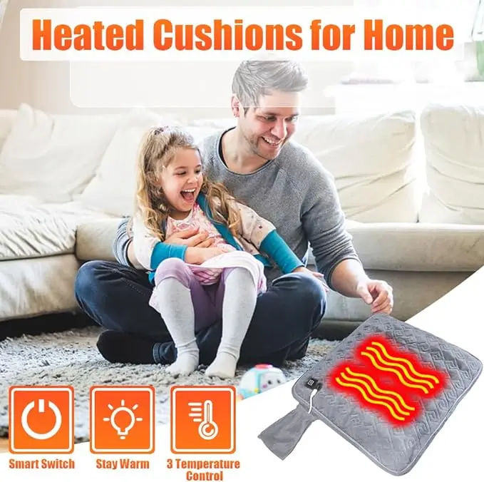 Upgrade 3-Level Adjustment Cordless Heating Cushion Electric Therapy Portable Foldable Bench Bleachers Outdoor Camping Hotels