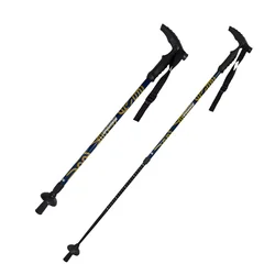 New design 2-section cork handle carbon outdoor telescopic elderly hiking poles trekking sticks