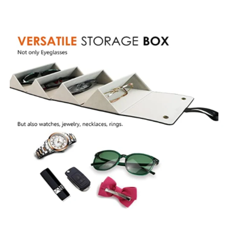 Fashionable  Multi Purpose Portable Glasses Organizer 2/3/4/5/6 Eyeglasses Storage Display Travel Folding Sun glasses Case
