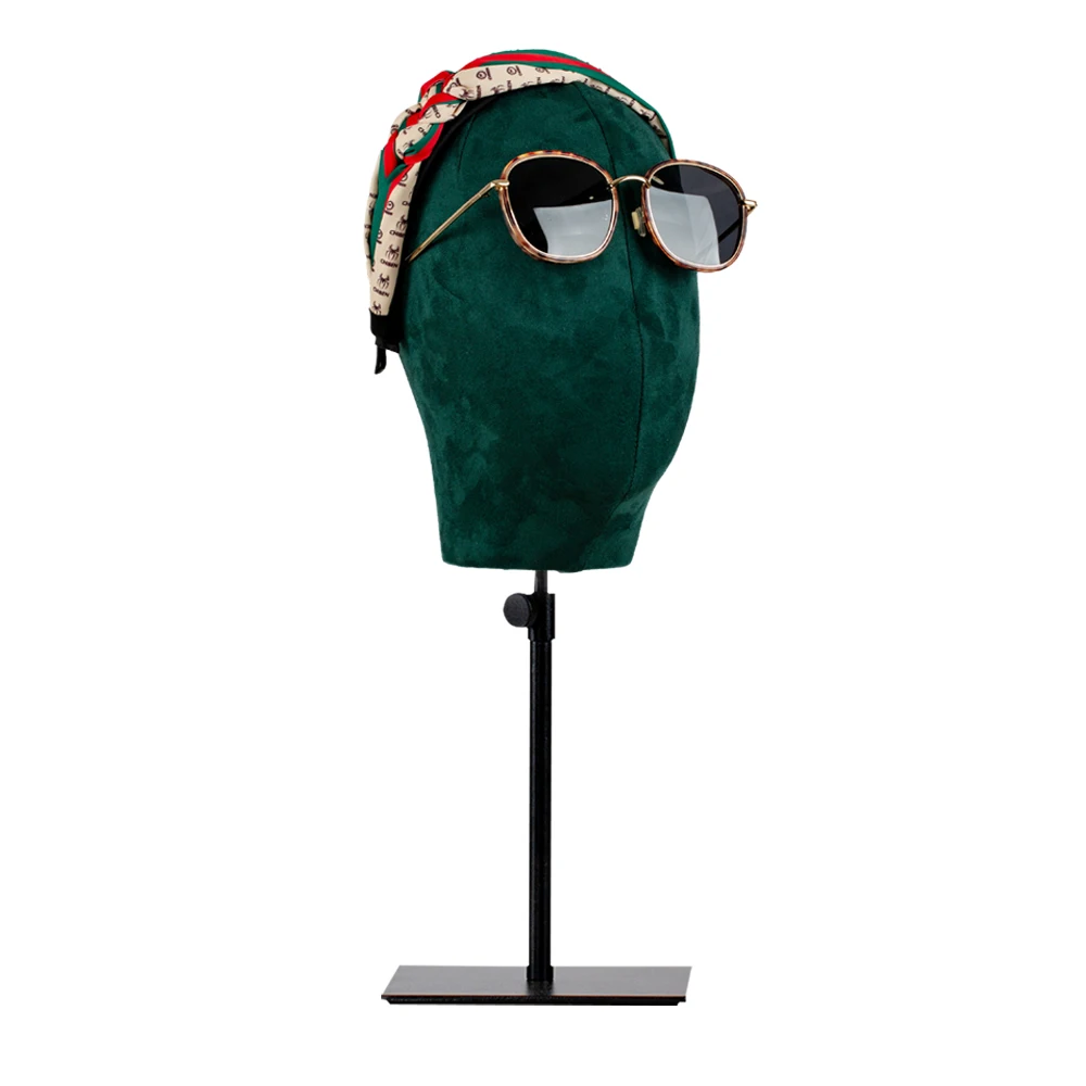 High-end Fiberglass Velvet Canvas Male Women Mannequin Head No Face For Sale