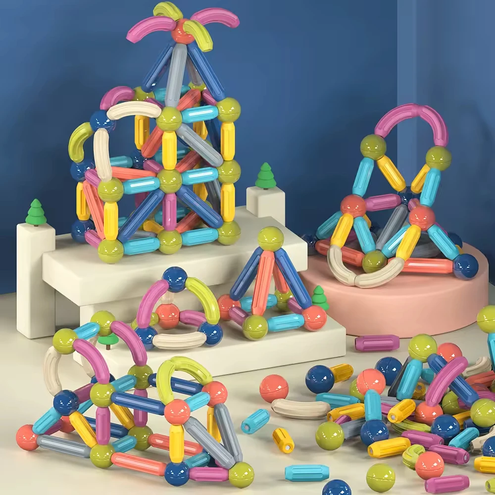 Seamind Magnet Ball Toys Magnetic Stick Game Educational Magnetic Building Sticks Balls And Rods For Kids