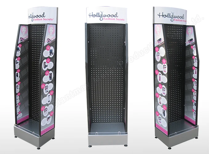 Trade Show Metal Hooks Advertising Hanging Product Display Rack Floor Shelves For Retail Store