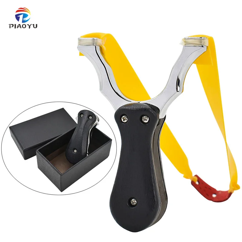 Portable Alloy Slingshot Powerful Outdoor Folding Pocket Hunting Slingshot With Foldable Design And Storage Box