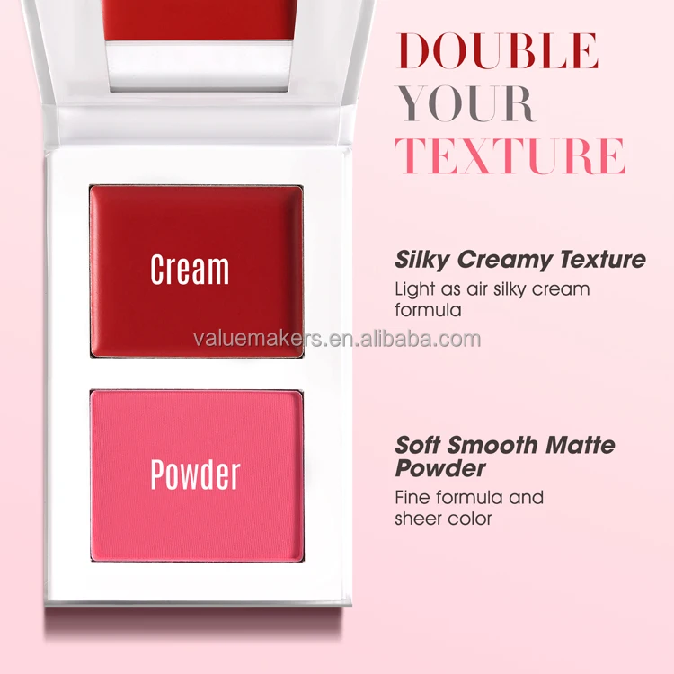 Private label 7 colors blush palette matte mineral contour blusher powder cream blush contour palette