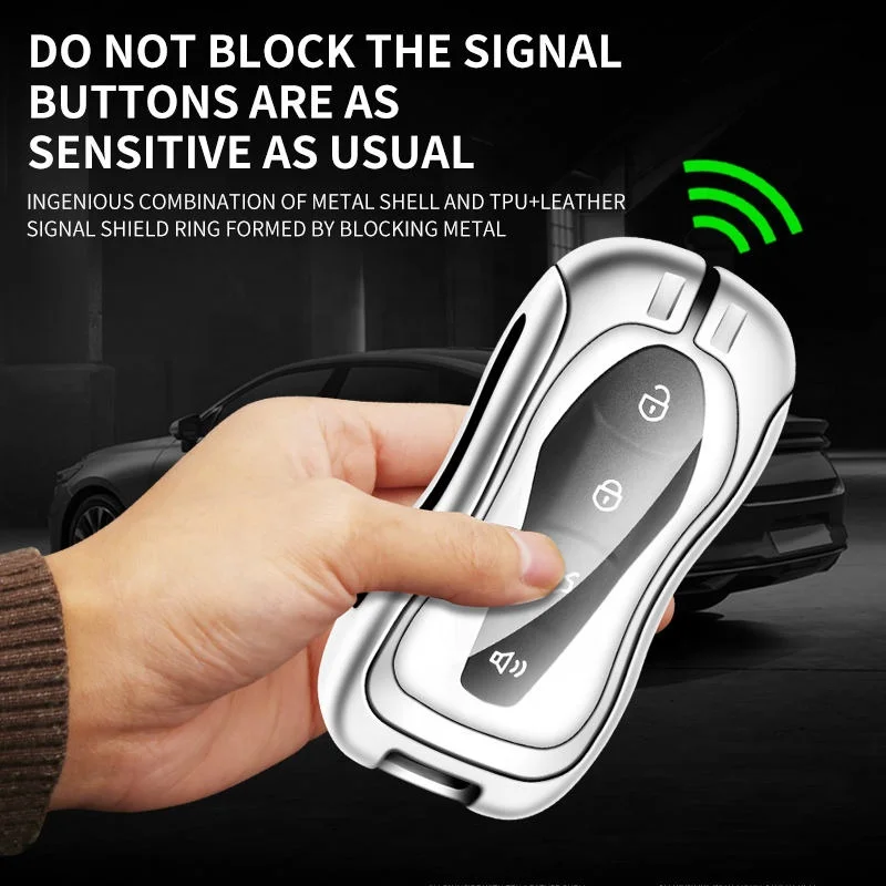 Original Factory Fashion Style Zinc Alloy Leather Key Car Key Cover For Geely Coolray Tugella Fy11 Atlas Boyue Nl3 Emgrand X7