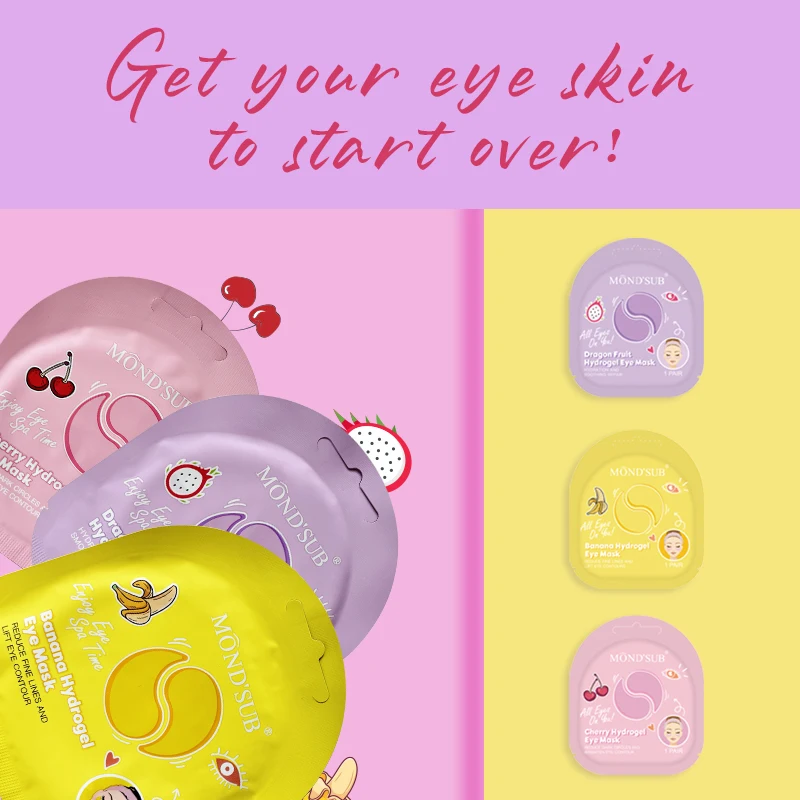 OEM Korean Anti Wrinkle Hydrogel Eye Mask Pufffy Gold Under Eye Patches Gel Dark Circle Disposable Dry Eye Mask Set