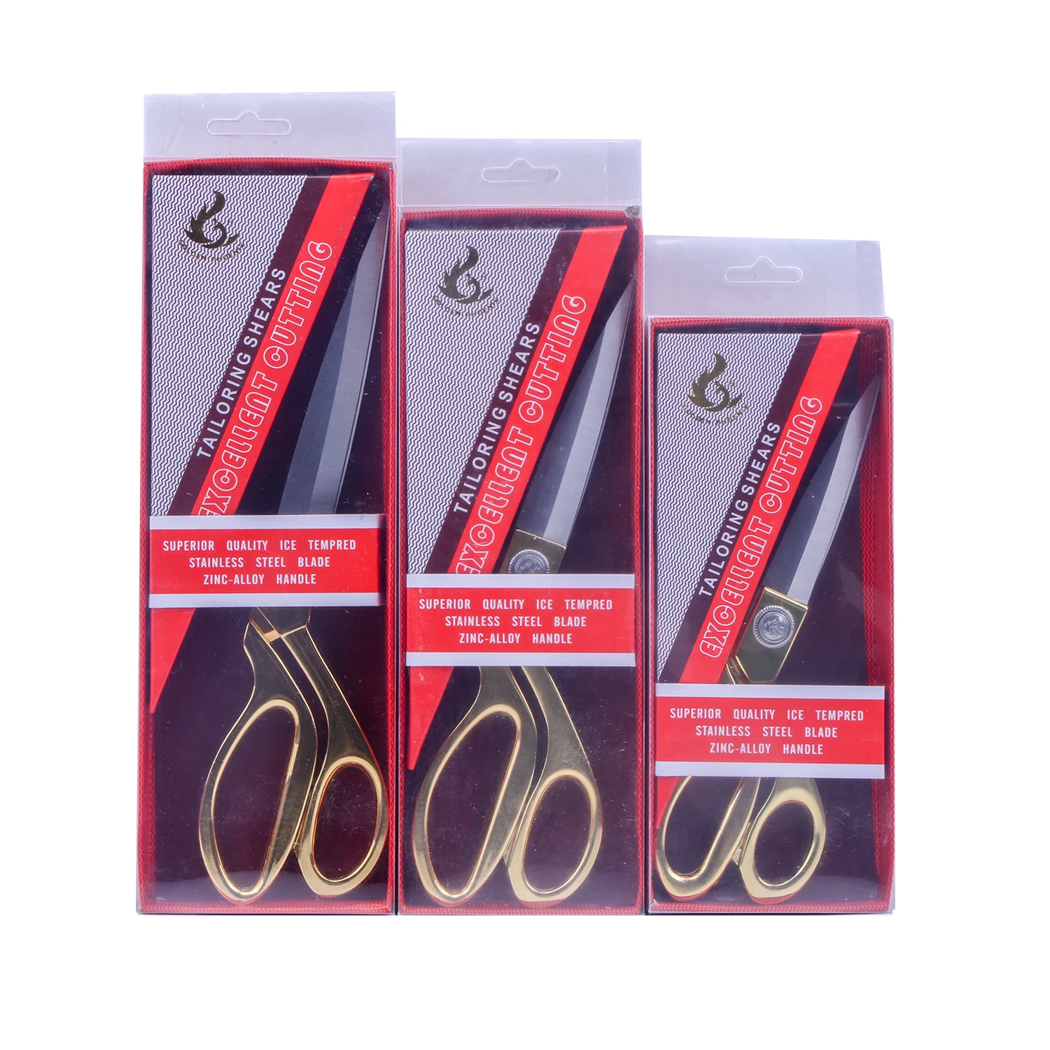 Golden Phoenix 8.5 / 9.5 / 10.5 Inch Gold Color Stainless Steel Cloth Leather Fabric Sewing Tailor Scissors