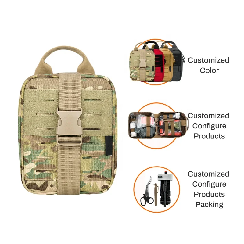 Emsrun Custom Waterproof Nylon Tactical Trauma Kit Emergency Medical First Aid Kit Pouch Bag