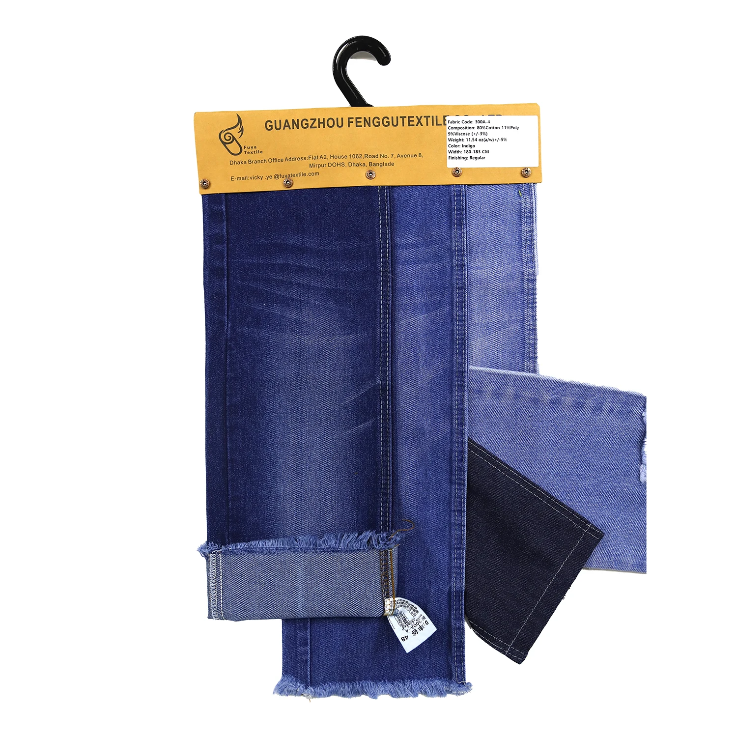 80% cotton Raw jeans fabric good quality twill rigid denim fabric for man