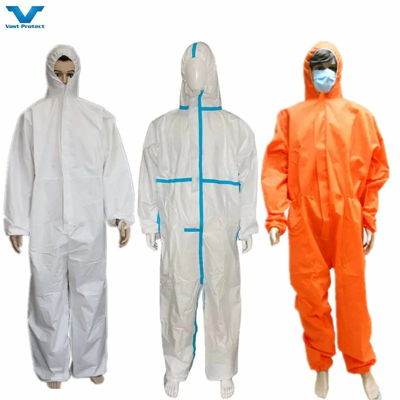 DuPont Tyvek Disposable White Paint Hazmat Tychem Chemical Work Coverall Boiler Work Safety Suit with Hood Collar