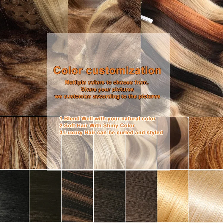 Luxury Double Drawn Hand Tied Weft Hair Extension Human Hair, Russian Hair Handtied Wefts