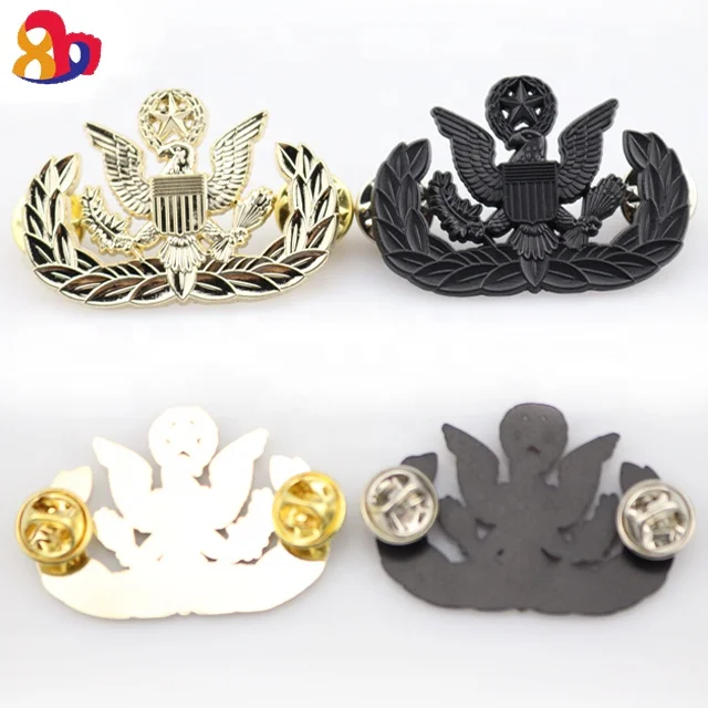 
Custom insignia marines eagle emblems hats gold plated Manufacturer custom lapel pins 