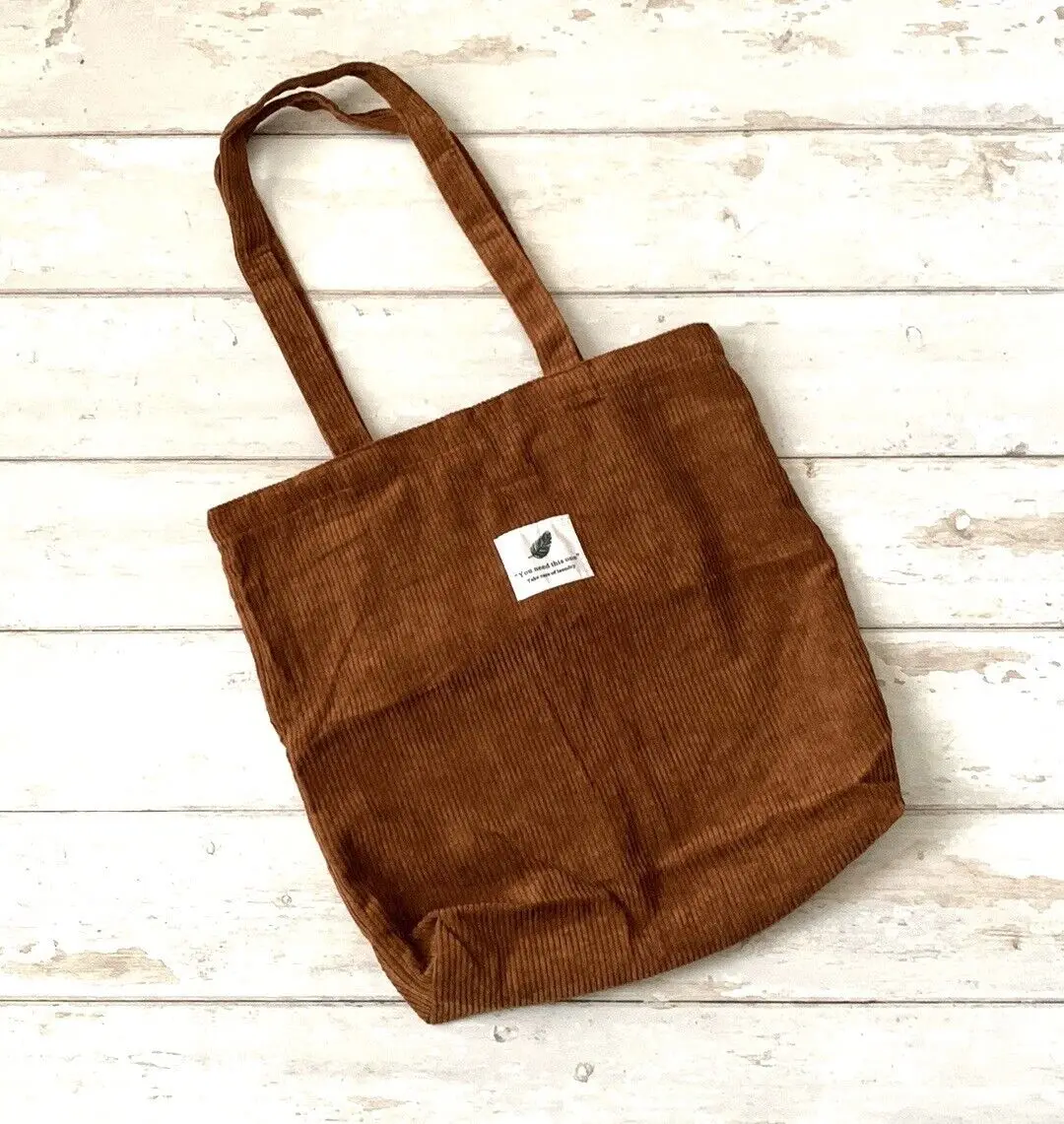 Wholesale Fashion Corduroy Tote Shopping Bag With Logo