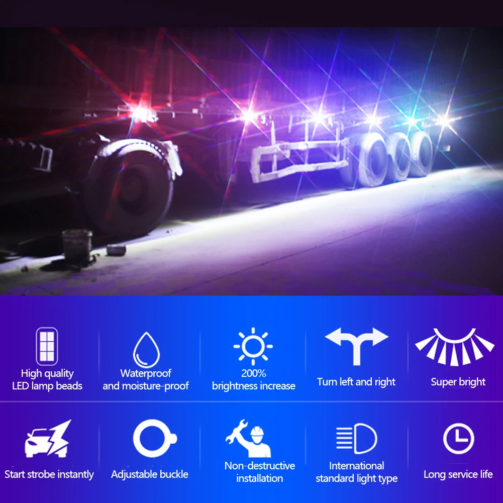 24V 23LED Truck Side Marker Indicator Lights 9D Position PC Side Lamp For Off-Road Trailer Lorry Waterproof