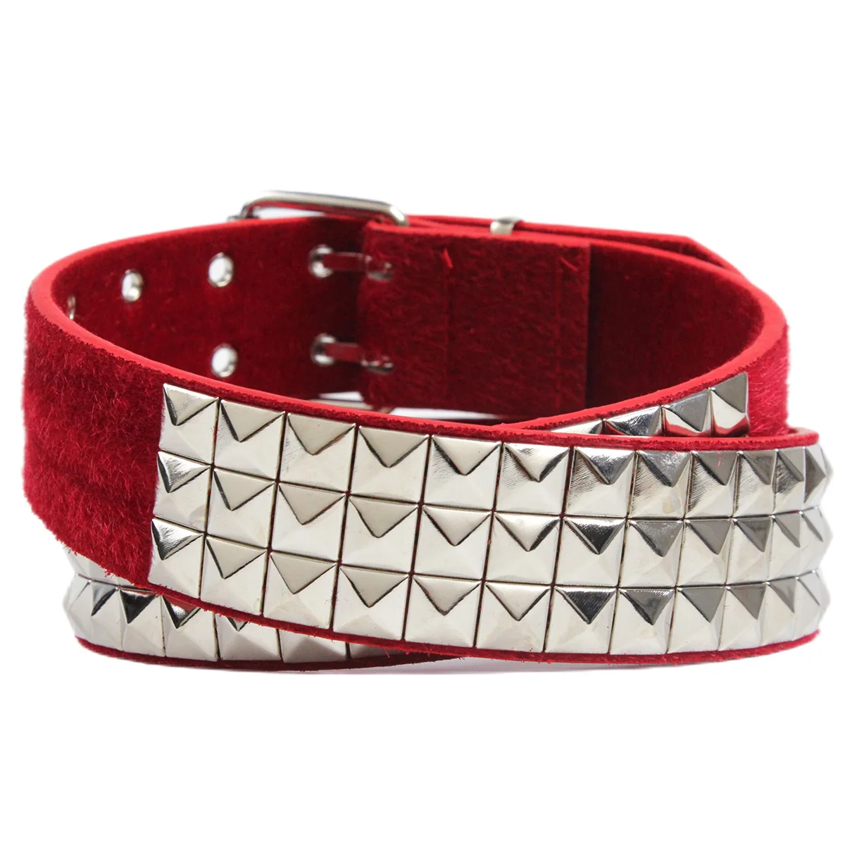 Factory Customized PU synthetic Leather VELVET fabric rivet WOMEN fashion belts