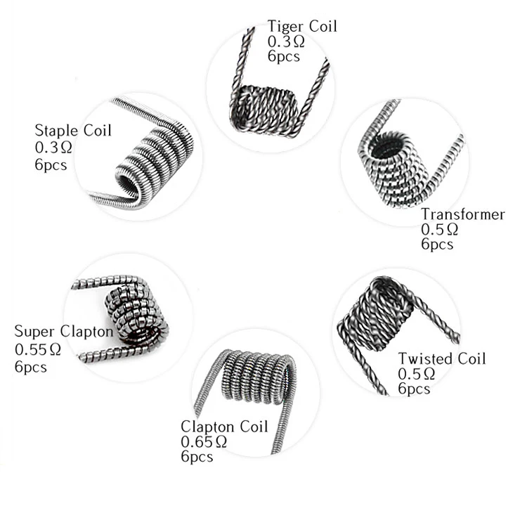 Готовые сплавленные катушки clapton nichrome 90 wire Ni90 для вейпа