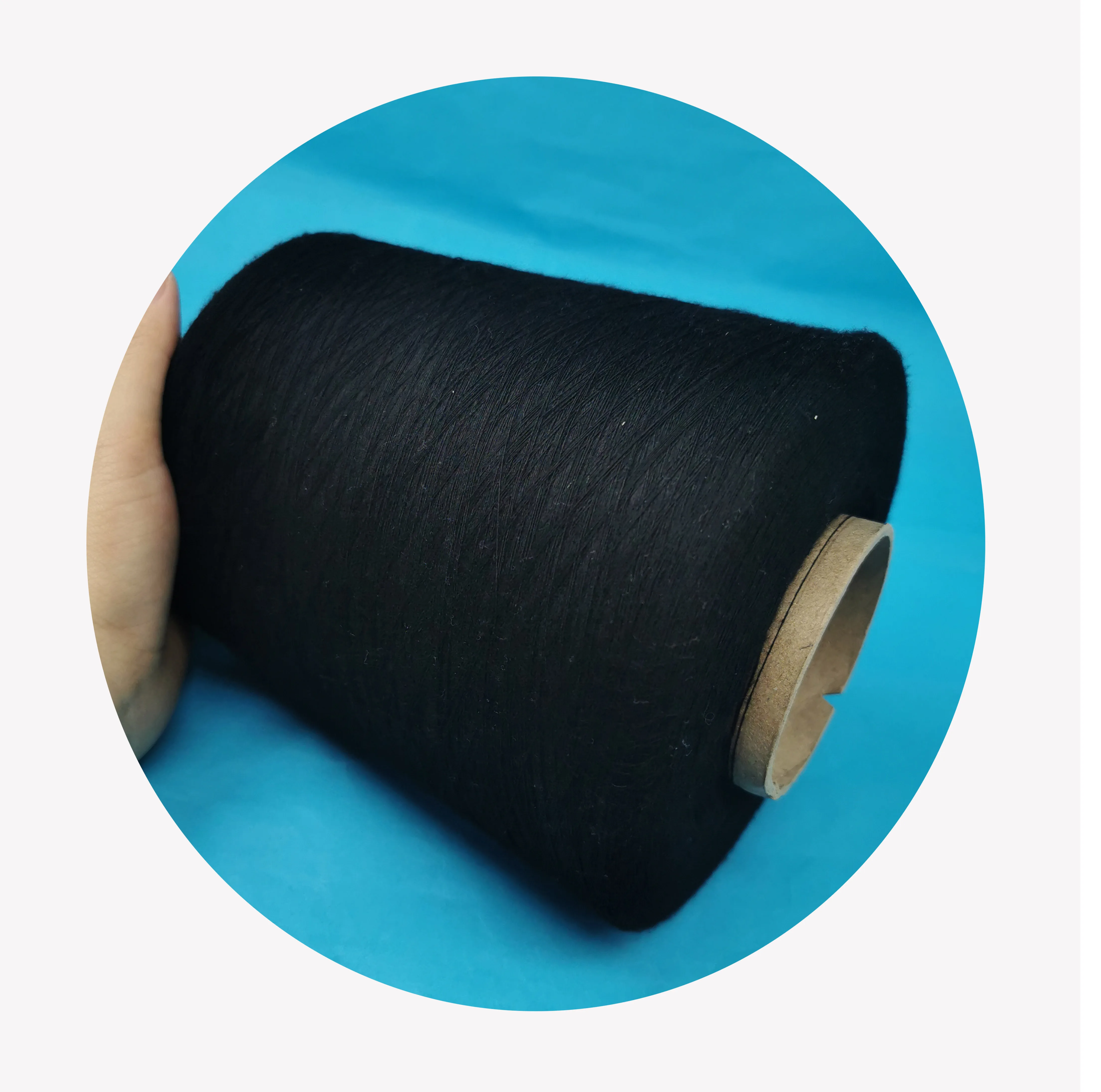 soft feeling black bamboo spun yarn for fabric (1600306429636)