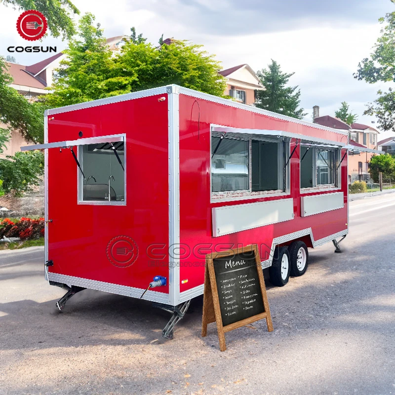 Уличный торговый прицеп с полным кухонным концессионным окном грузовик мороженым