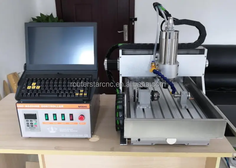 March3 control CNC 3 axis 3D letter carving router machine on wood plastic