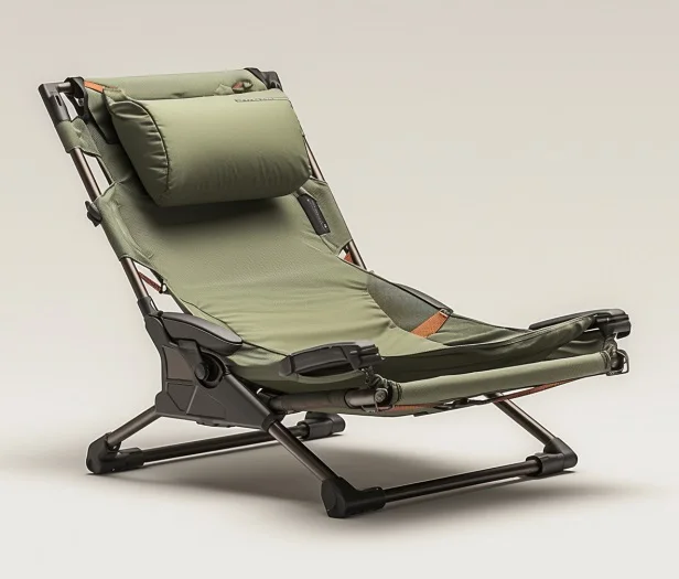 Folding Beach Chair Outdoor Aluminum Sunbathing Camping Chaise Lounge