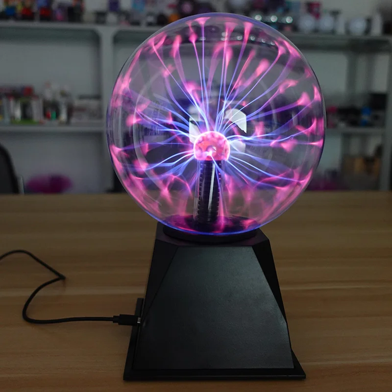 J&R 6 Inch Plasma Lamp, Touch & Sound Sensitive Plasma Globe Lightning Novelty Toys for Kids Christmas Gifts