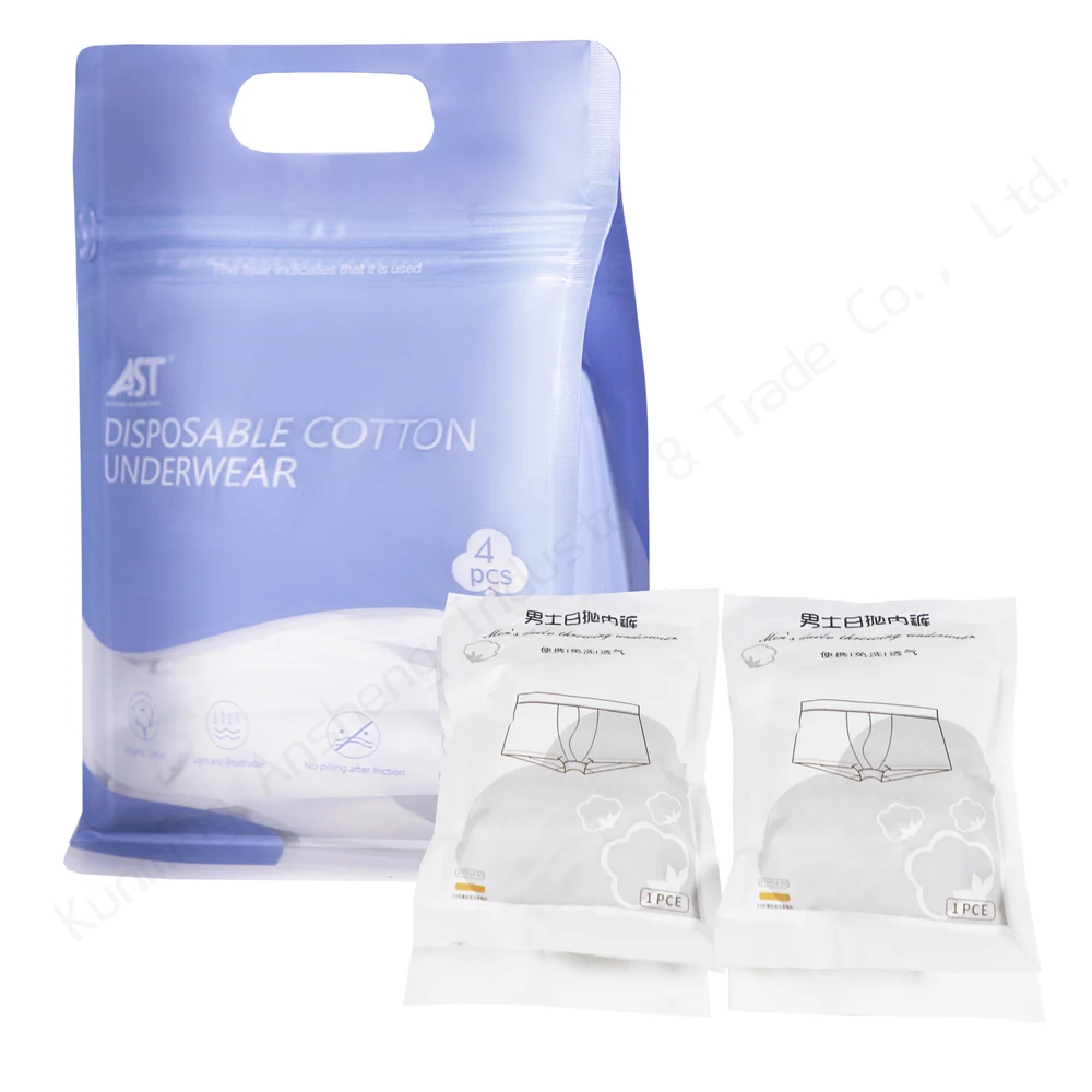 Manufacture Price Disposable Panties Briefs Spa Travel 100% Cotton Disposable Underwear For Women