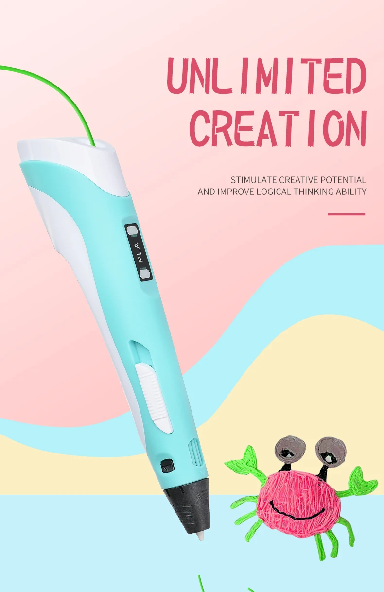 3D Pen for Children 3D Drawing Printing Pen with LCD Screen Compatible PLA Filament for Gift