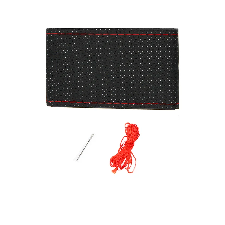 Braid On Steering Wheel Soft Auto Car Steering Wheel Cover With Needles And Thread Artificial Leather Car Styling Texture Covers