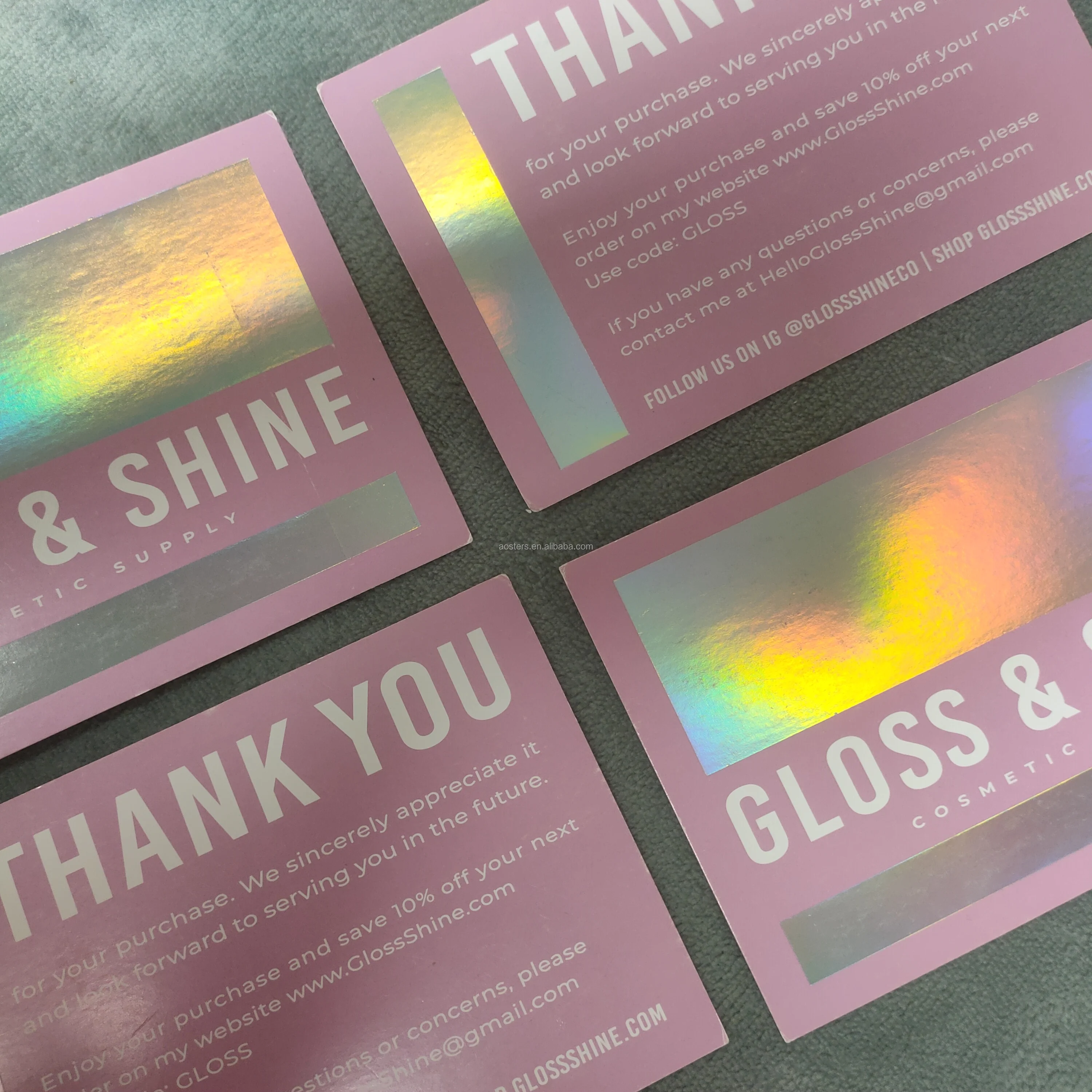 Luxury Gold Foil Greeting Cards Custom Printing Business Cards With Your Own Design Thank You Card for Small Business