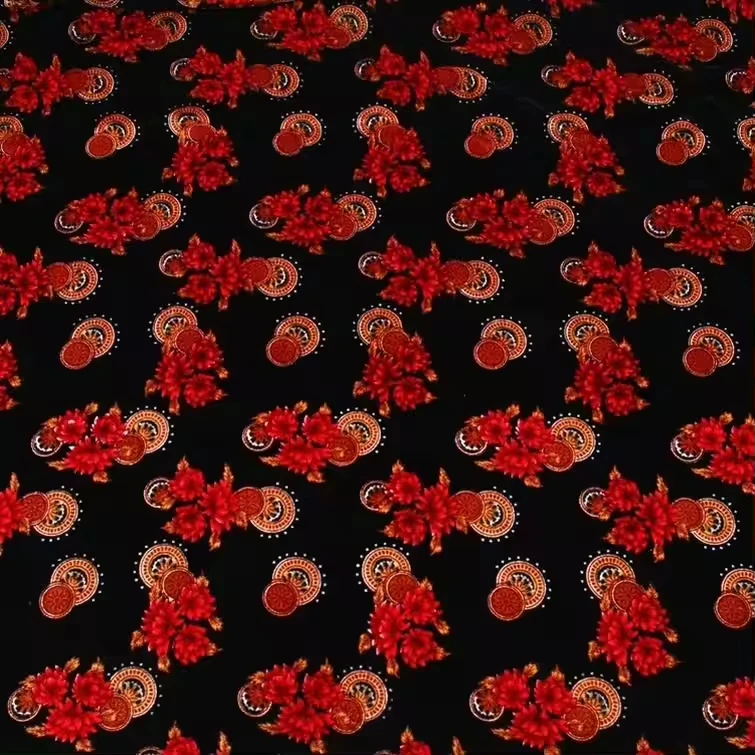 Chinese factory woven velour printed material  material decor velvet fabric in meter